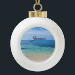 Jamaica Beach Ceramic Ball Christmas Ornament<br><div class="desc">Beautiful ocean tide rolling into a beach in Jamaica on the Caribbean Sea</div>