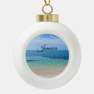 Jamaica Beach Ceramic Ball Christmas Ornament