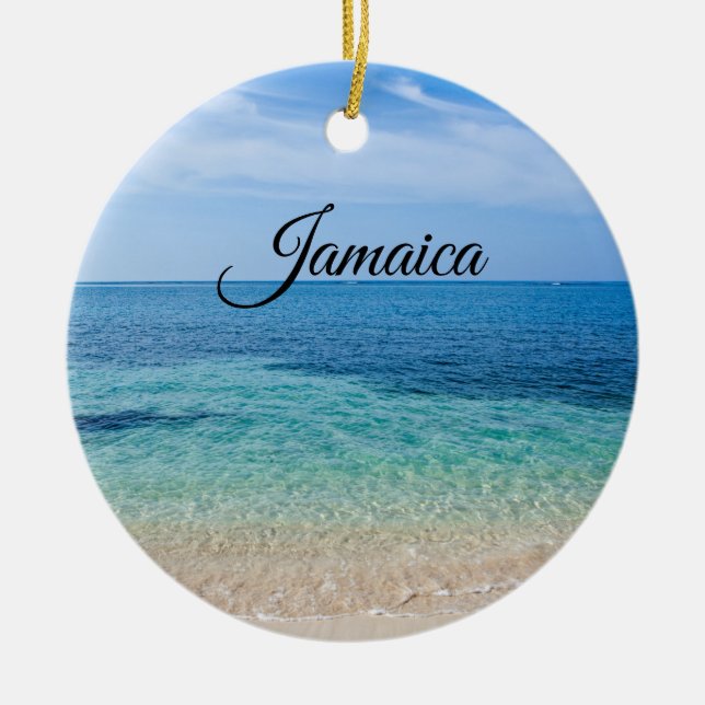 Jamaica Beach Ceramic Ornament (Front)
