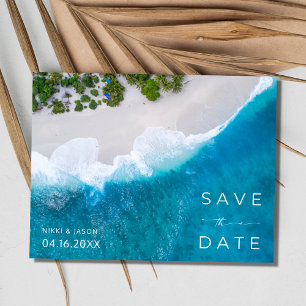 Jamaica Beach Destination Wedding Save the Date Announcement Postcard