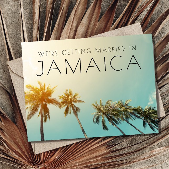 Jamaica Beach Destination Wedding Save the Date Announcement Postcard (Creator Uploaded)