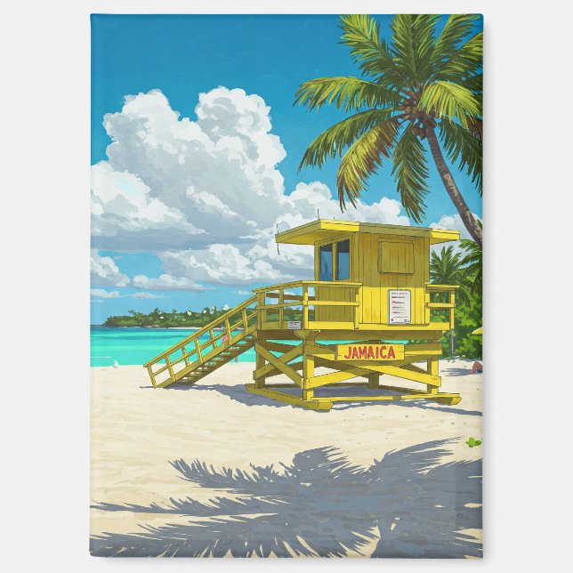 Jamaica Beach Lifeguard Shack Magnet (Front)