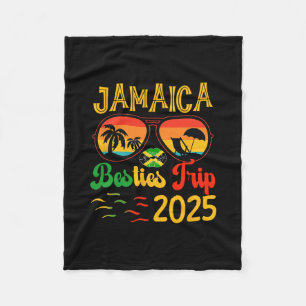 Jamaica Besties Trip 2025 Best Friend Vacation Jam Fleece Blanket