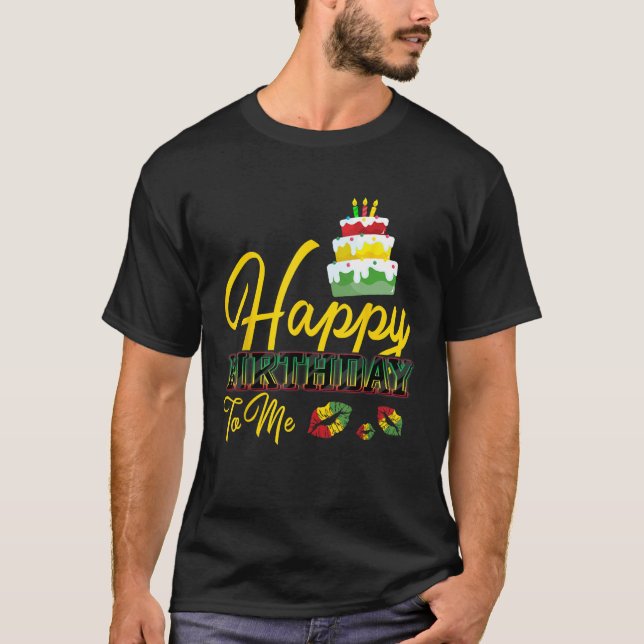 Jamaica Birthday Cake Happy Birthday to Me T-Shirt (Front)