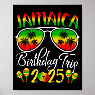 Jamaica Birthday Trip 2025 Funny Family Matching Poster