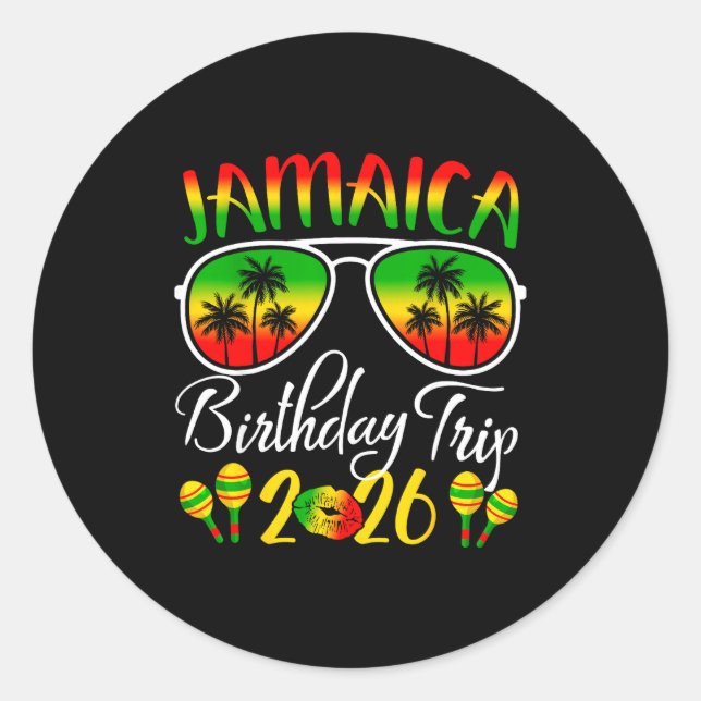 Jamaica Birthday Trip Vacation Summer 2026 Outfit  Classic Round Sticker (Front)
