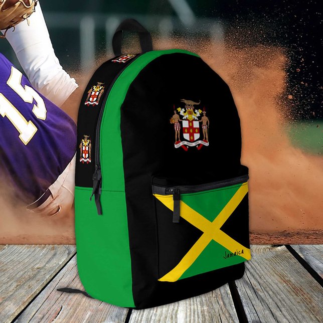Jamaica, Black backpack, Jamaican Flag / patriotic Printed Backpack (Creator Uploaded)