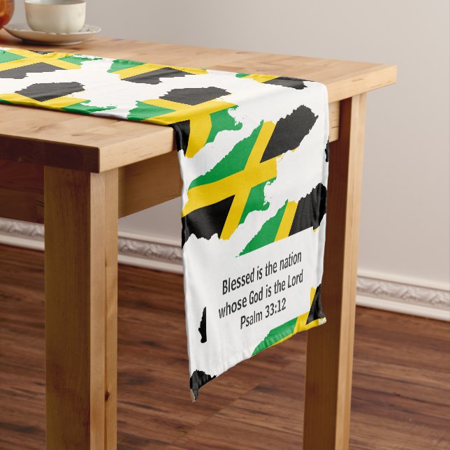 JAMAICA Blessed Nation Scripture verse Short Table Runner (In Situ)