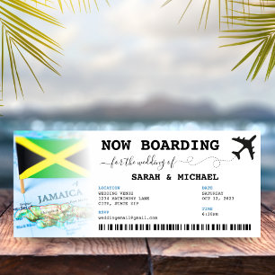 Jamaica Boarding Pass Destination Wedding Invitation