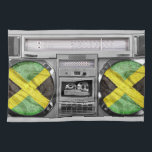 Jamaica boombox tea towel<br><div class="desc">Hello,  this design old school and cool represent a vintage boombox coupled with the flag of the jamaica. Funny and swag it will follow you everywhere!</div>