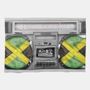 Jamaica boombox tea towel