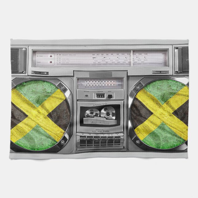 Jamaica boombox tea towel (Horizontal)