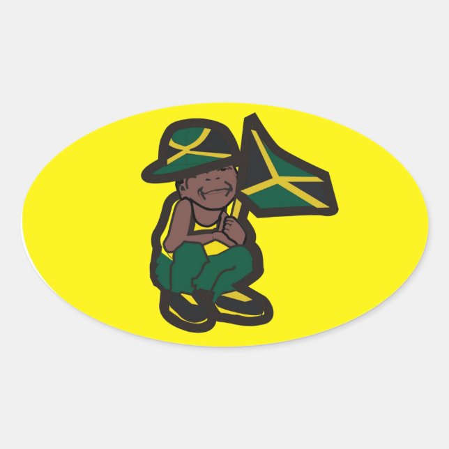 JAMAICA BOY OVAL STICKER (Front)