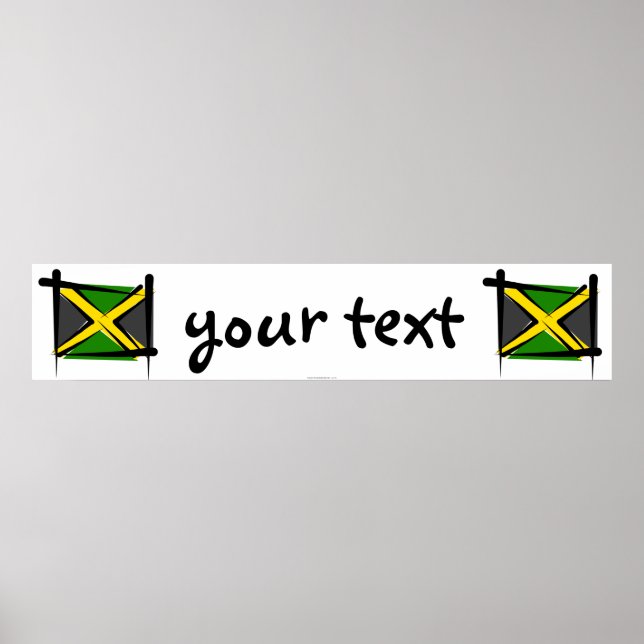 Jamaica Brush Flag Banner Poster (Front)