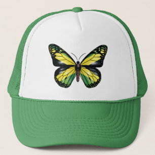 Jamaica butterfly monarch flag trucker hat