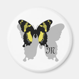 Jamaica Butterfly Shadow Monogram Magnet