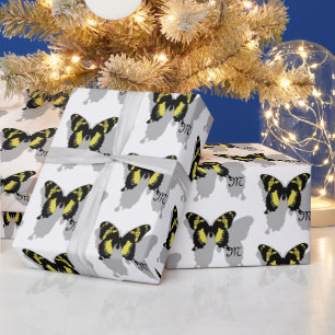 Jamaica Butterfly Shadow Monogram Wrapping Paper