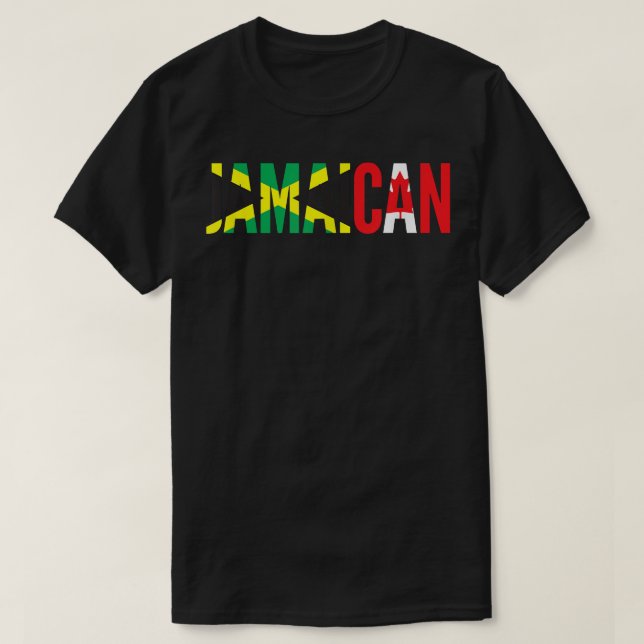 Jamaica Canada Flag Themed for Half Canadian Jamai T-Shirt (Design Front)