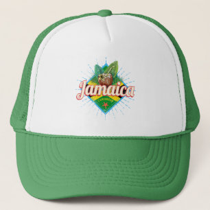 Jamaica caribbean retro flag vacation vintage trucker hat