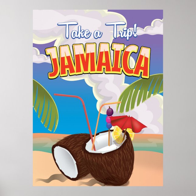 Jamaica Cartoon travel poster (Front)