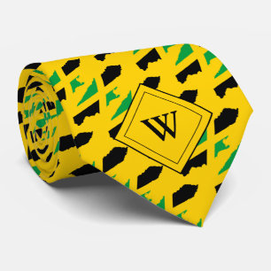 JAMAICA Christian Scripture J3:16 Monogram YELLOW Tie