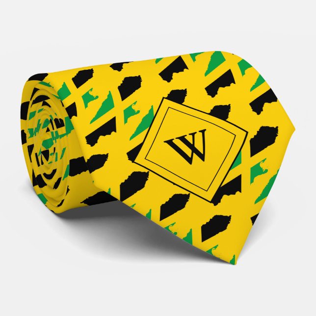 JAMAICA Christian Scripture J3:16 Monogram YELLOW Tie (Rolled)
