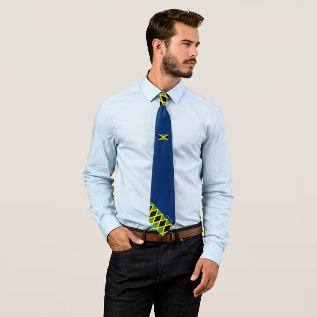 JAMAICA Christian Scripture John 3:16 Blue Tie (In Situ)