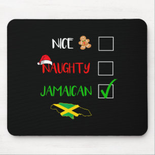 Jamaica Christmas Naughty Nice Check List Jamaican Mouse Pad