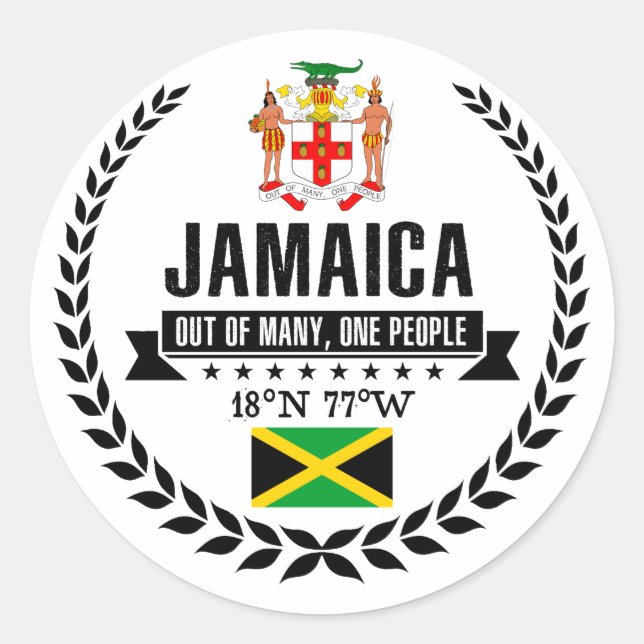 Jamaica Classic Round Sticker (Front)