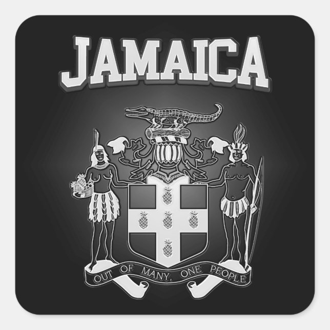 Jamaica Coat of Arms Square Sticker (Front)