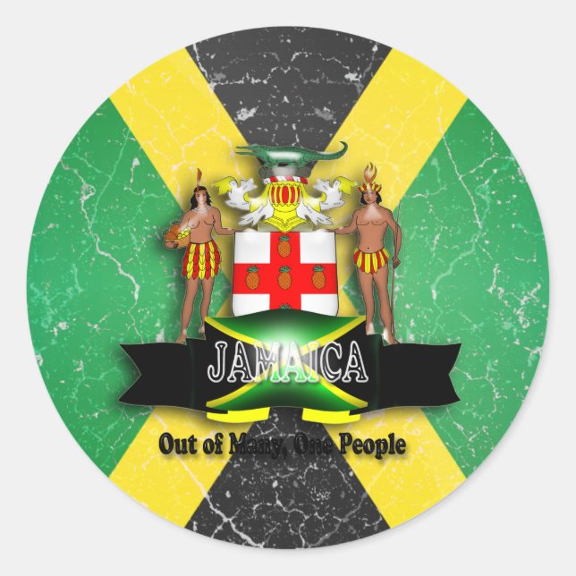 Jamaica Coat of Arms Sticker (Front)