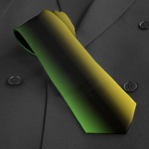 Jamaica Colors Gradient Ombre Green Black & Gold Tie