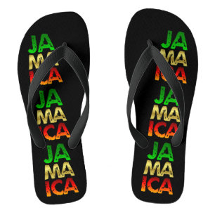 Jamaica colourful typography thongs