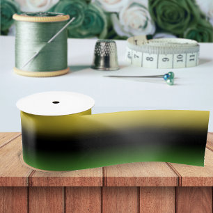 Jamaica Colours Gradient Black, Yellow, and Green Satin Ribbon