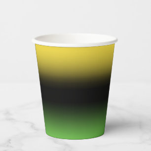 Jamaica Colours Gradient Green and Yellow Paper Cups