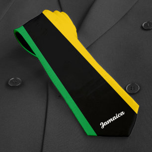 Jamaica Colours Green Black & Gold Jamaican Flag Tie