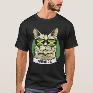 Jamaica Cool Cat in Glasses  T-Shirt