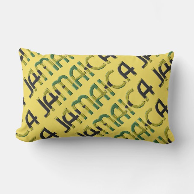 Jamaica Country Flag Colours Typography Souvenir Outdoor Cushion (Front)