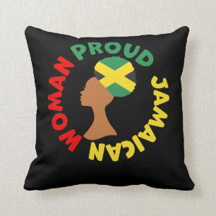 Jamaica Country Flag Roots Proud Jamaican Woman Cushion