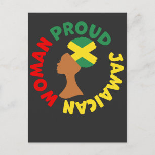 Jamaica Country Flag Roots Proud Jamaican Woman Postcard