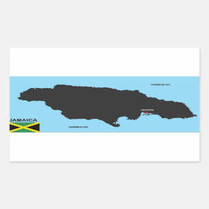 Jamaica country political map flag rectangular sticker