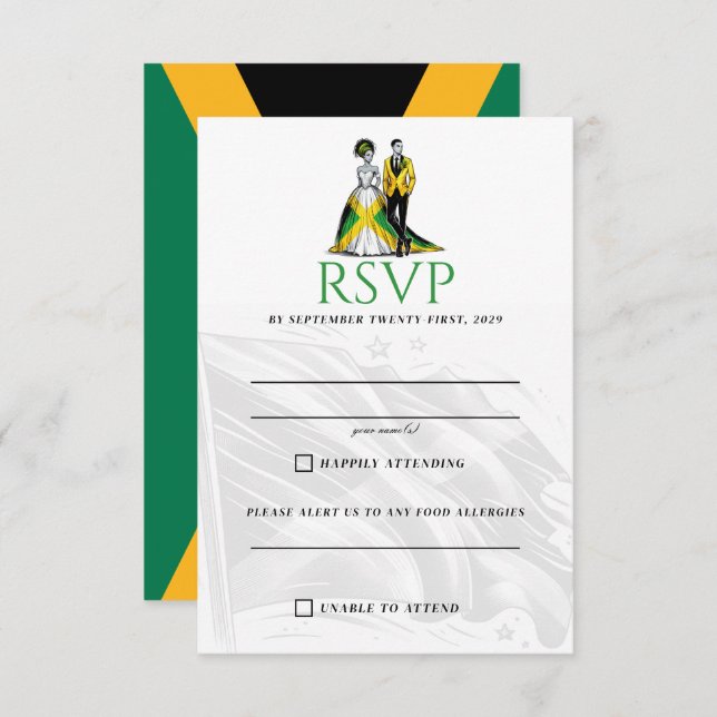 Jamaica Couple RSVP Card (Front/Back)
