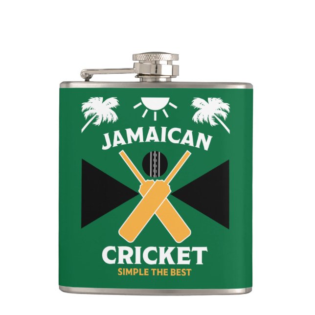 Jamaica Cricket Hip Flask (Front)