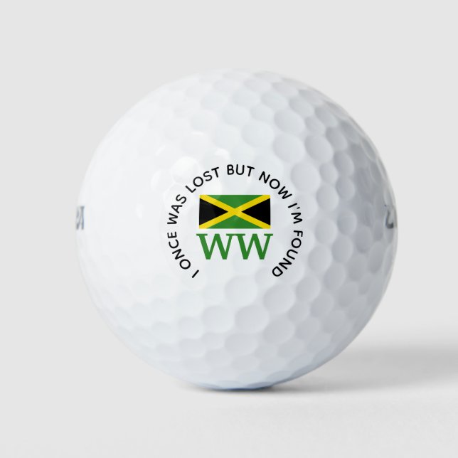 JAMAICA Customised MONOGRAM Christian Lost Found Golf Balls (Front)