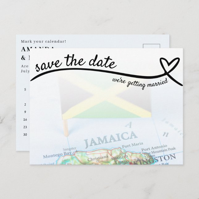 Jamaica Destination Wedding Save the Date Postcard (Front/Back)