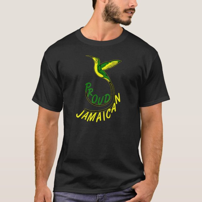 Jamaica Doctor Bird Proud Jamaican Independence da T-Shirt (Front)