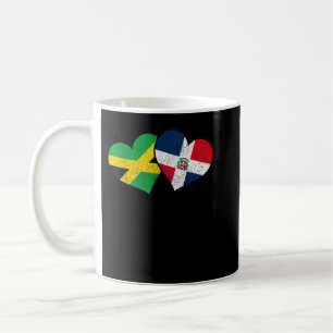 Jamaica ' Dominican Republic Heart Pride Jamaican  Coffee Mug