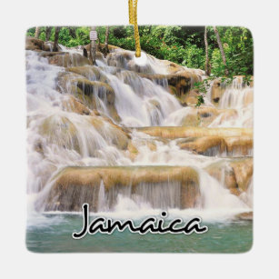 Jamaica Dunn's River Falls closeup Ceramic Ornament