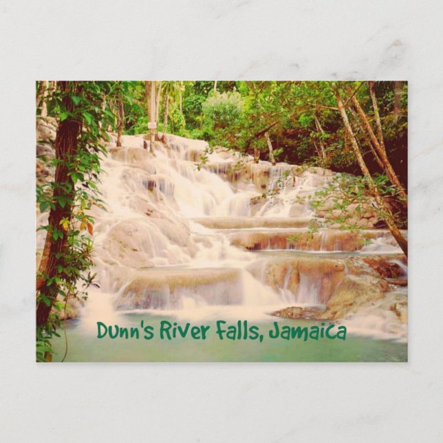 Jamaica Dunn's River Falls stylised Postcard (Front)