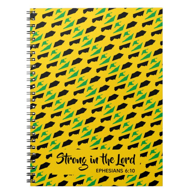 JAMAICA Ephesians 6:10 Christian Scripture Bible Notebook (Front)